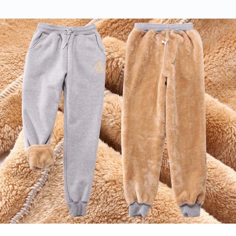 Cotton Women's Velvet Pants 2020 Fashion Autumn Winter Warm Women's Trousers Casual Lamb Fur Harem Pants Eembroidery Sweatpants