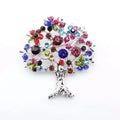 Wuli&baby Multicolor Rhinestone Tree Brooches Women Men Christmas Tree Party Office Casual Brooch Pins Gifts