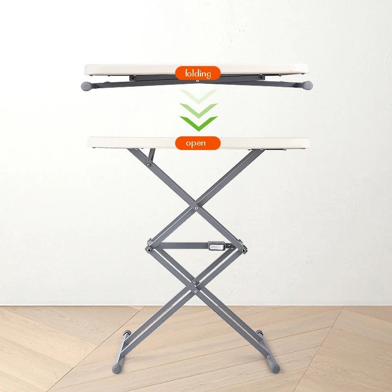 Portable Standing Desk Stand Up Desk Riser, 40cm-70cm Height Adjustable Home Office Folding Desk for Laptop Outdoor Escritorio