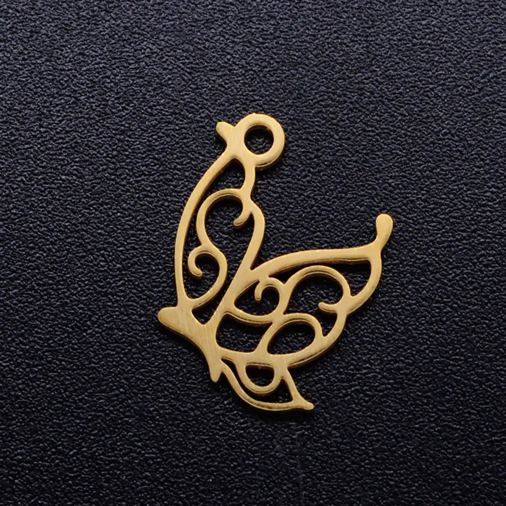 10pcs/lot DIY Peacock Swan Stainless Steel Charm Pendant Wholesale Butterfly Dragonfly Cat Jewelry Bracelet Connector Charms