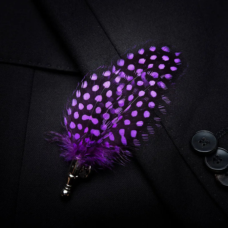 JEMYGINS 100% Feather Brooch Leaf Men and Women Jewelry Bow Tie Set High Quality Peacock Pin Wedding Show Party