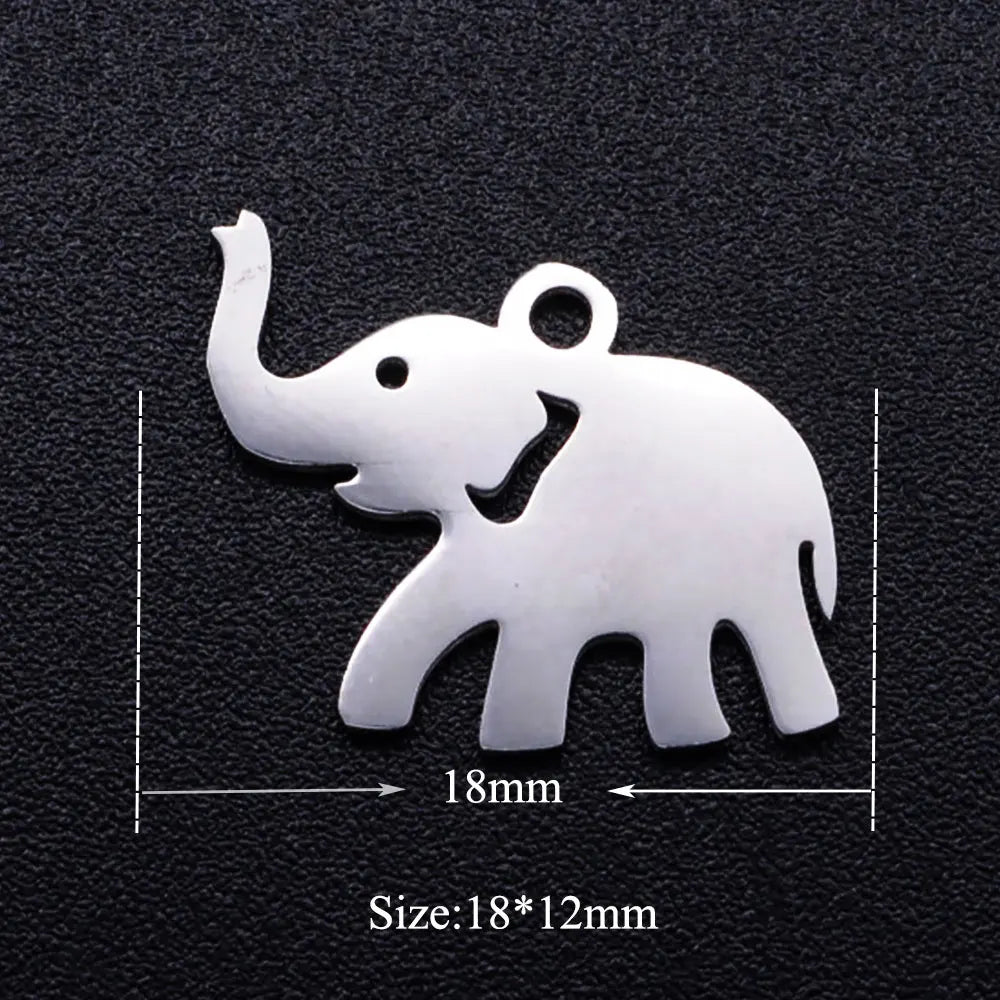 10pcs/lot DIY Peacock Swan Stainless Steel Charm Pendant Wholesale Butterfly Dragonfly Cat Jewelry Bracelet Connector Charms