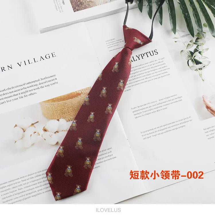 Striped Solid Cartoon Animal Silk Tie For School Boys Children Kids Baby Wedding Party Elastic Accessories New Fashion Necktie