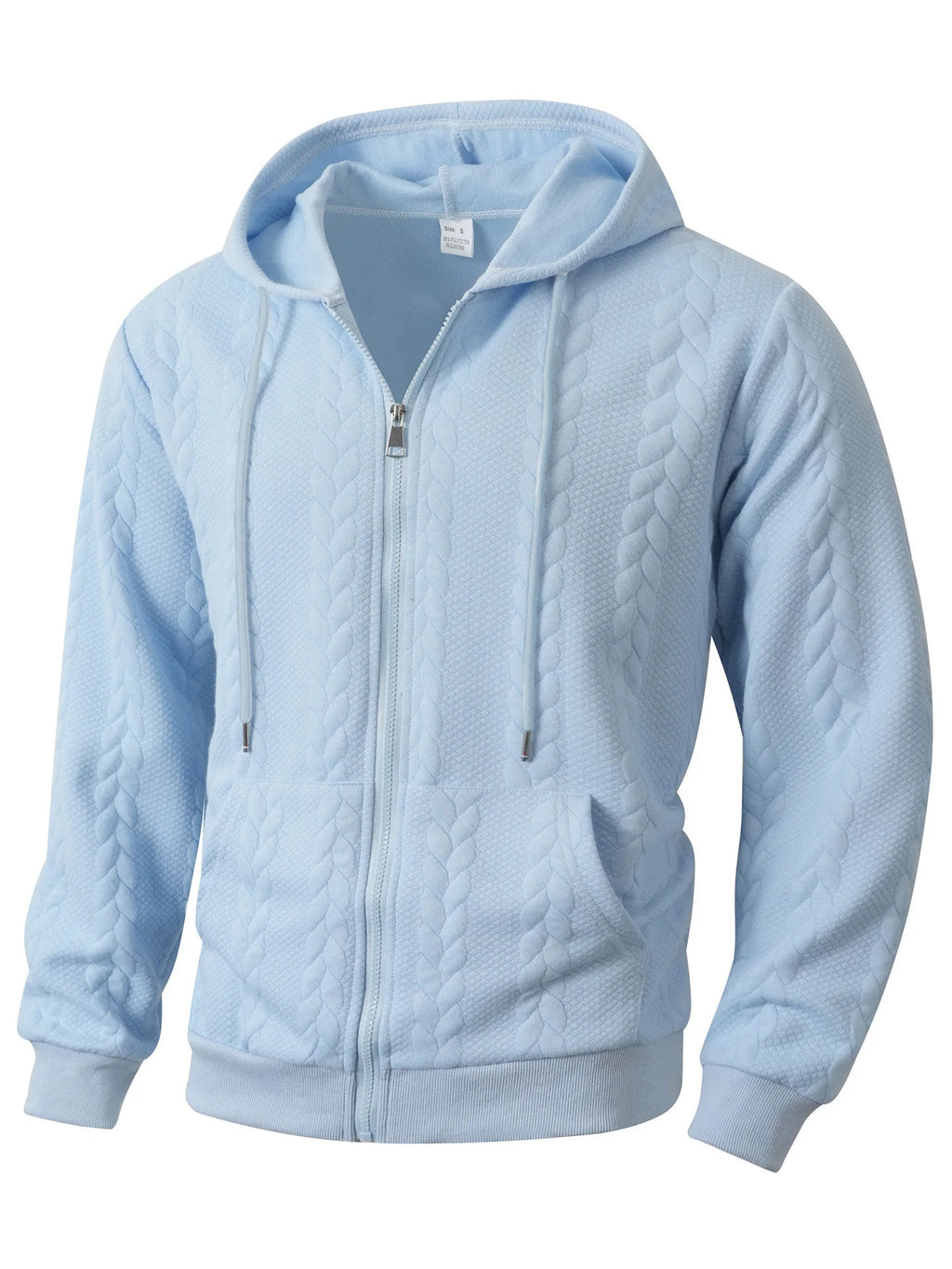 New Autumn Winter Long Sleeve Zipper Hoodie Mens Sweat Shirt Fashion Jacquard Knitted Sportswear Men'S Outdoor Hooded Sweatshirt