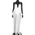 Sibybo Patchwork Sheer Mesh Draped Women Maxi Dress Sexy Deep V Neck Spaghetti Strap Party Evening Gown Summer Vacation Outfits