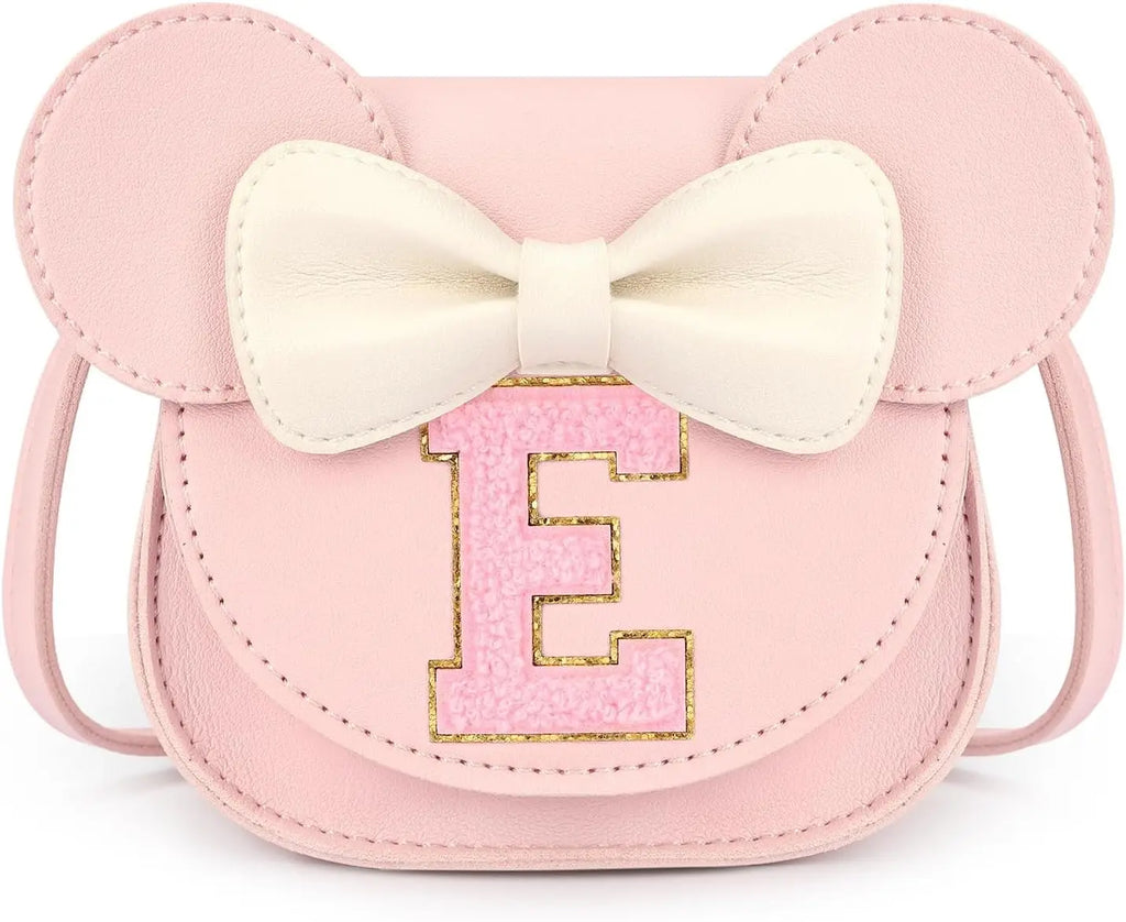 Mibasies Toddler Purse Girl Gifts Princess Cartoon Kids Crossbody Bag Fashionable Mini Shoulder Bag for Girls Cute Letter A-Z