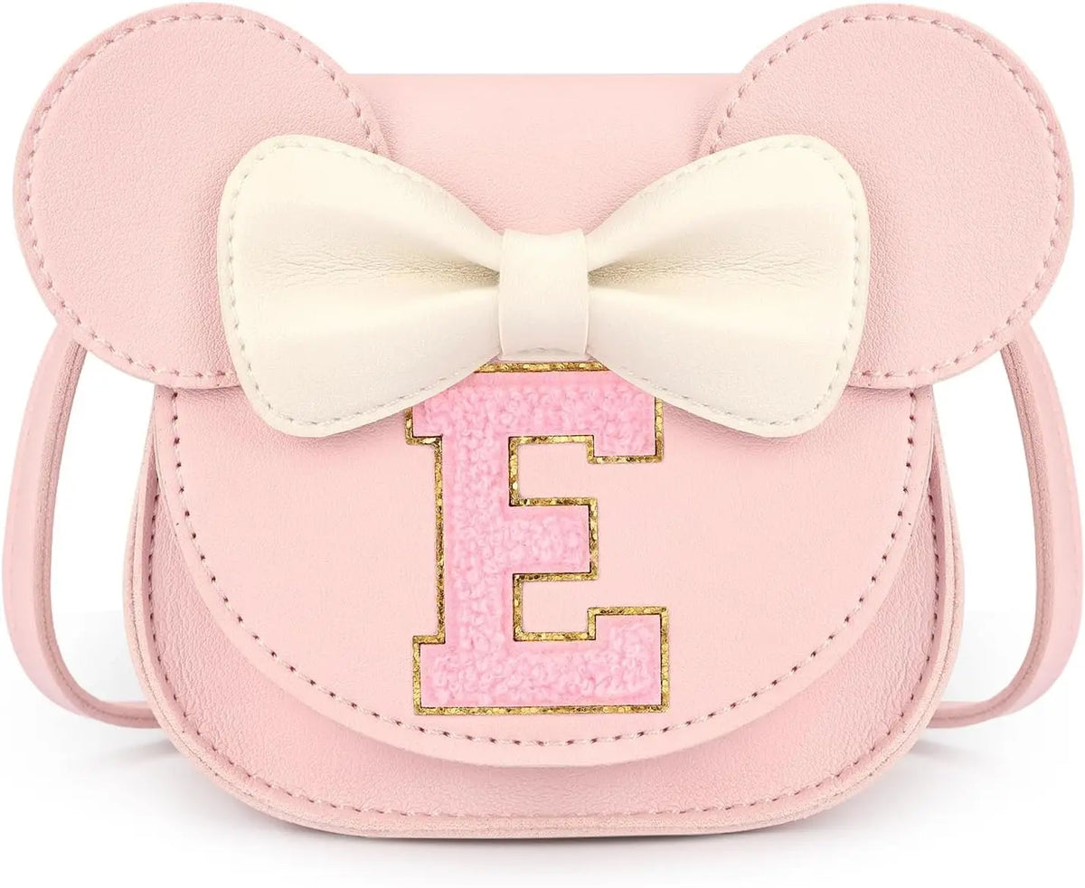 Mibasies Toddler Purse Girl Gifts Princess Cartoon Kids Crossbody Bag Fashionable Mini Shoulder Bag for Girls Cute Letter A-Z