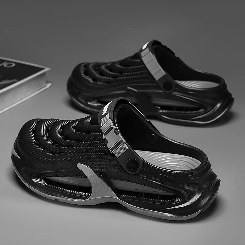 Fashion Sandals Hollow Platform Clogs EVA Cushion Slides Anti-odor Outdoor Beach Slippers Walking Sandals Men Women Size 36-47