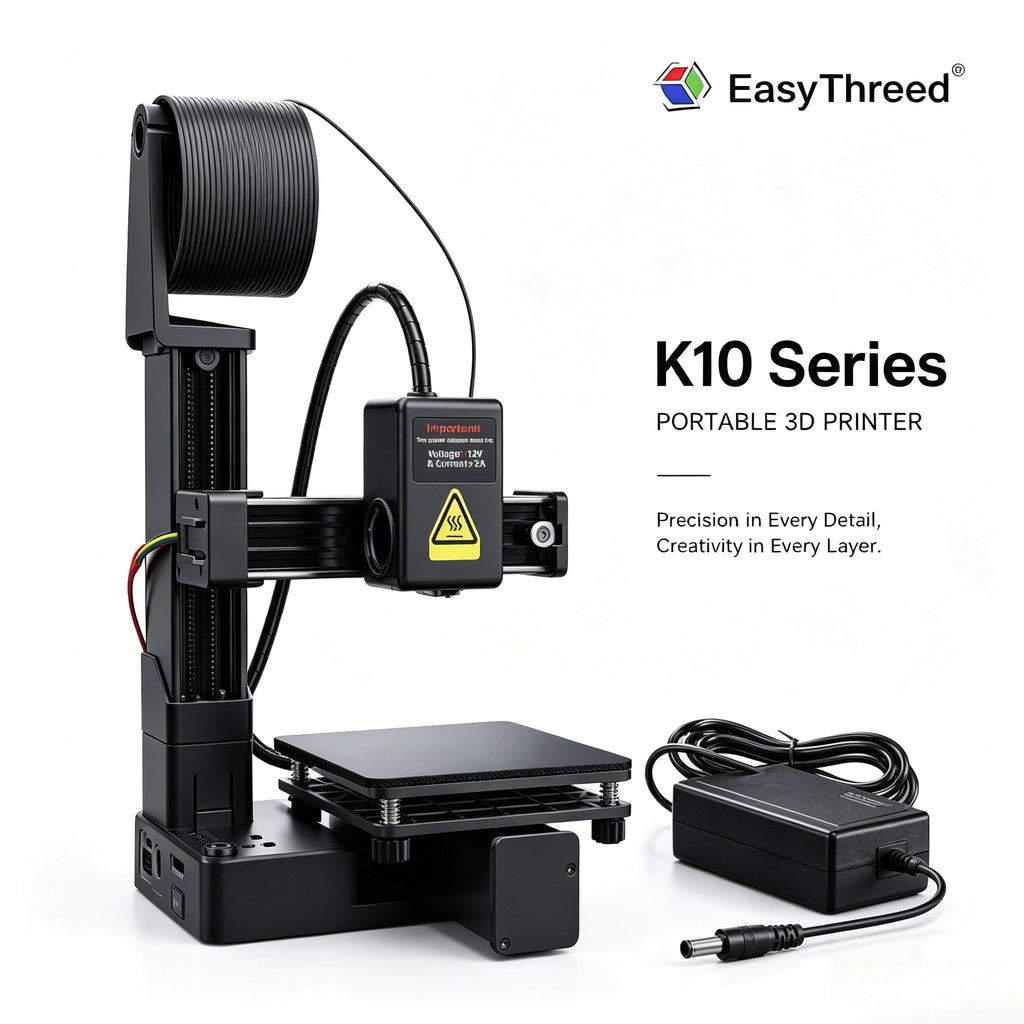 EasyThreed Entry Level Mini 3D Printer Portable Desktop 3D Printer with 100x100x100mm Build Plate Low Noise Fast Assembly for Kids Beginners Home Education DIY Printing Projects Student Use