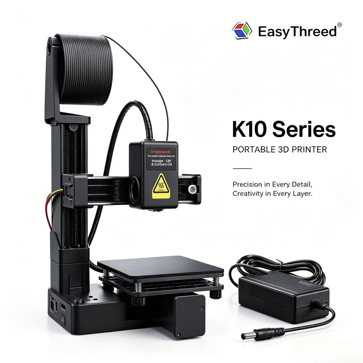 EasyThreed Entry Level Mini 3D Printer Portable Desktop 3D Printer with 100x100x100mm Build Plate Low Noise Fast Assembly for Kids Beginners Home Education DIY Printing Projects Student Use