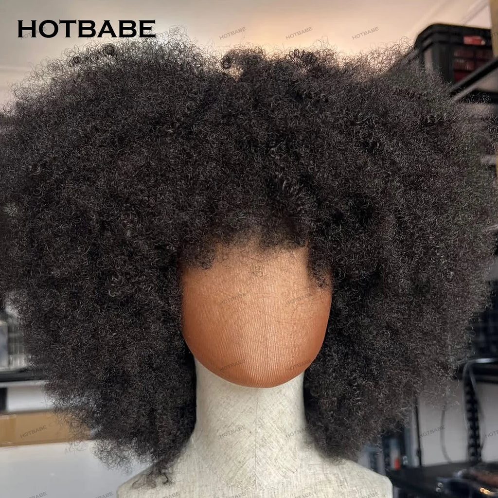 Afro Kinky Curly 450 Density Wear And Go 13×4/13×6 HD Lace Frontal Wigs With Transparent Lace Glueless Wigs Human Hair For Women