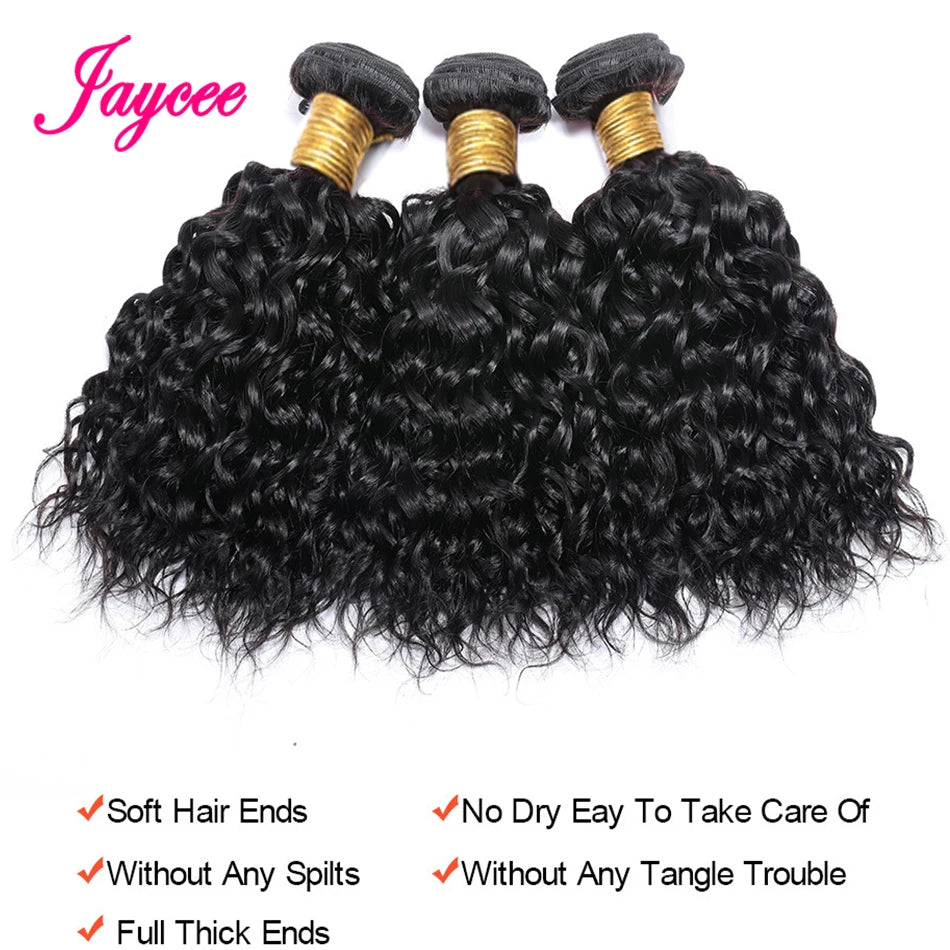 15A Brazilian Water Wave Hair Bundles Short Curly Human Hair Weaving Bundles Deal 100% Brazilian Virgin Human Hair Extensions