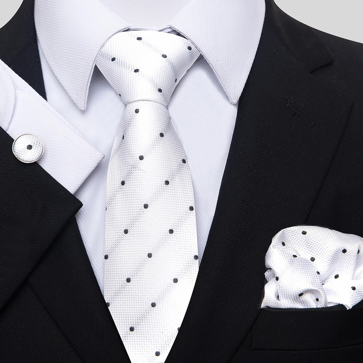 Jacquard Nice Brand Tie Pocket Squares Cufflink Set Necktie For Men Gold Striped Shirt Accessories Fit Wedding Luxury Party