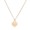 European and American Women's Fashion Titanium Steel Peach Heart Stainless Steel Forever Love Pendant Collarbone Chain Necklace