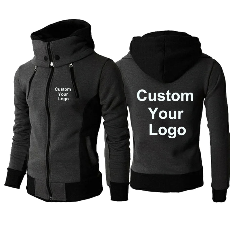 New High Quality Fashion Men's Custom Your Logo Jackets Warm Windbreaker Jackets Winter Coat Jacket Slim Fit Hooded Jackets