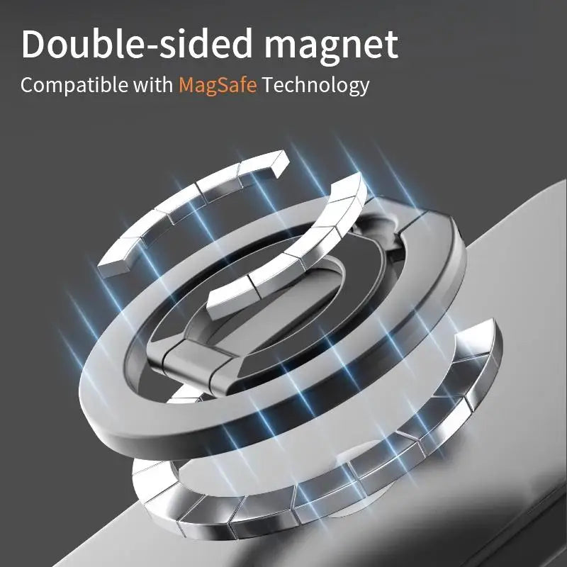 Double Sided Magnetic Phone Ring Holder Portable Desk Bracket Folding Cell Phone Stand Phone Accessories For Magsafe For iPhone