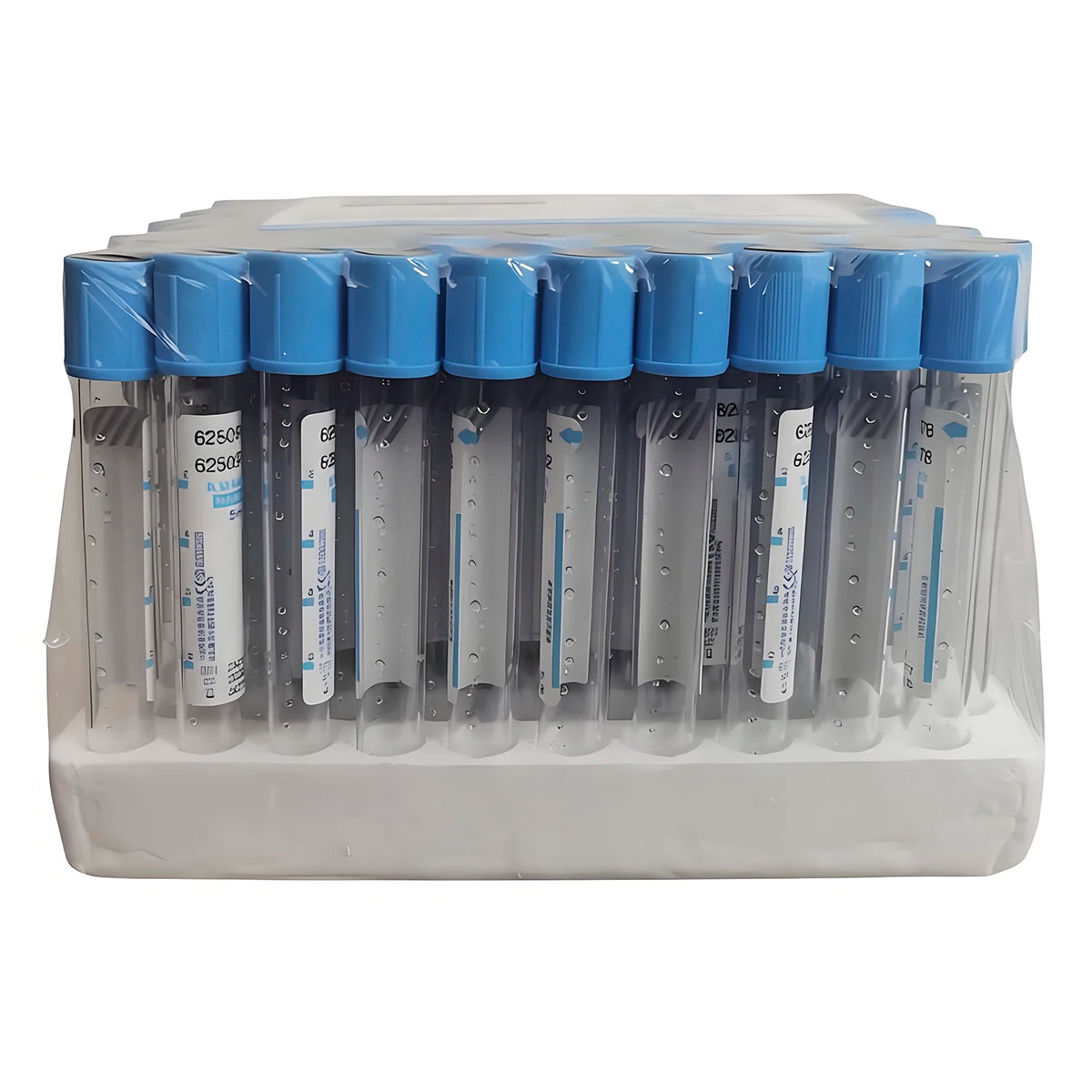 100Pc Blood Collection Coagulation Sodium Citrate Plastic Tube Sterile Negative Pressure Vacuum Blue Cap Anticoagulant Tube
