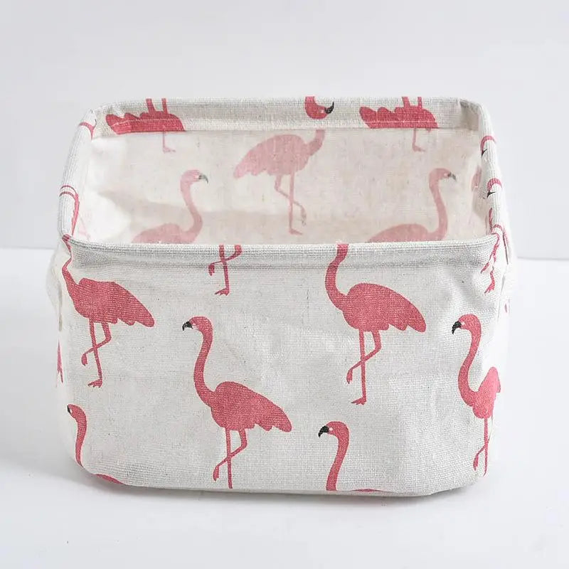 1pc Cotton Linen Fabric Waterproof Desktop Sundries Basket Storage Box Cosmetic Toy Organizer Underwear Socks Clothes Storagebag