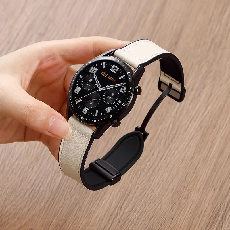 Leather Silicone Strap For Xiaomi Watch 2 Pro S5 S4 46mm S3 S2 S1 Pro Active 22mm Magnetic Watch Band For Mi Watch Color/Color 2