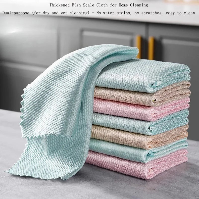 10Pcs Reusable Lint Free Ultra-fiber Microfiber Cleaning Cloth for Car Mirror and Kitchen Mirror Surface No Marks Left