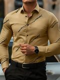 Men's personalized thorn print long-sleeved shirt. Business casual style, fashionable design, versatile and non-iron shirt.