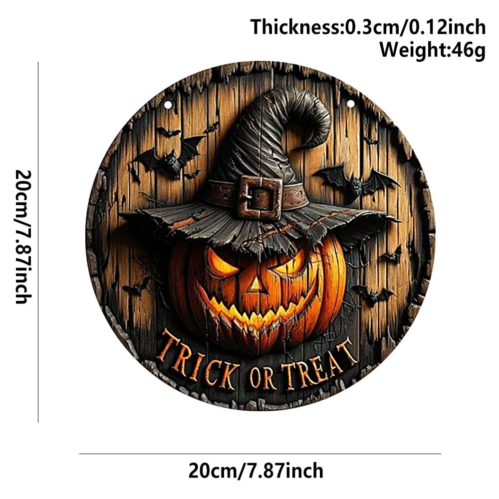 Halloween decoration Signs Halloween Wood Decorations Pumpkin Ghost Party Indoor and Outdoor Atmosphere Wooden Round Decorative