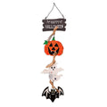 Halloween Wooden Decorations Pumpkin Bat Skeleton Ghost Pendant Hanging Ornament Wall Decor Horror Props Halloween Party Decor