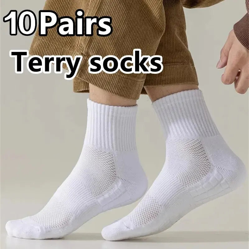 10/6/5/3/1 Pairs Thick-Soled Moisture Wicking Sports Socks with Cushioned Bottoms Perfect for Running and Professional Sports