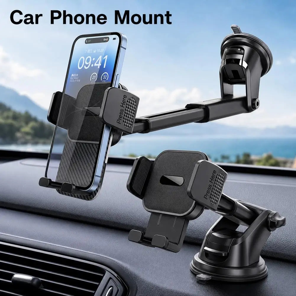 Car Cell Phone Holder Cellphone Mount for Dashboard Windshield Auto Dash Mobile IPhone Support Car Accessories