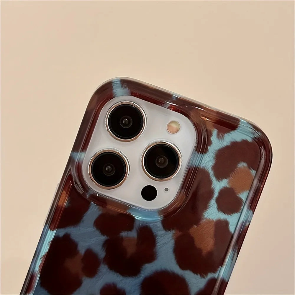 Simple Fashion Smudge Leopard Print Soft Phone Case For iPhone 18 Pro Max Cases iPhone 17 16 15 14 13 12 11 XS XR 7 8 Plus Cover