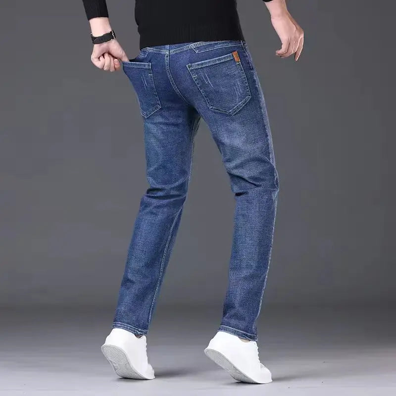 2025 New Men Classic Jeans Jean Homme Pantalones Hombre Men Nen Soft Black Biker Masculino Denim Overalls Mens Pants Size 32-38