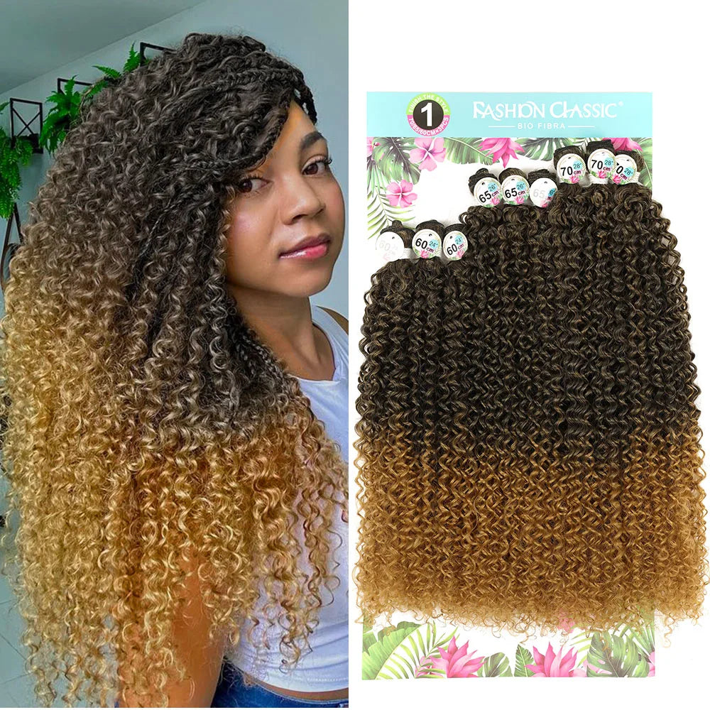 Synthetic Kinky Curly Hair Bundles Long Jerry Curly Hair Weave Lindona Hair Extensions Organic Ice Silk High Quality Weaving