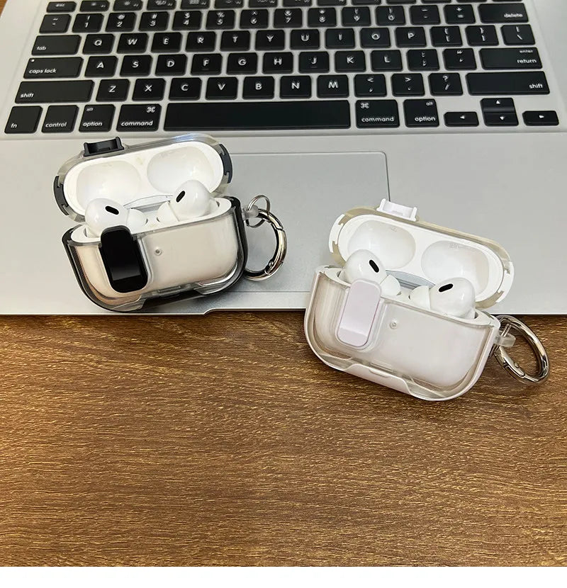 Headphone Accessories For Airpods 5/4 with Phone Stand&Cleaner Kit Safety Lock Case For Airpods 5th Generation For Airpods Pro 3