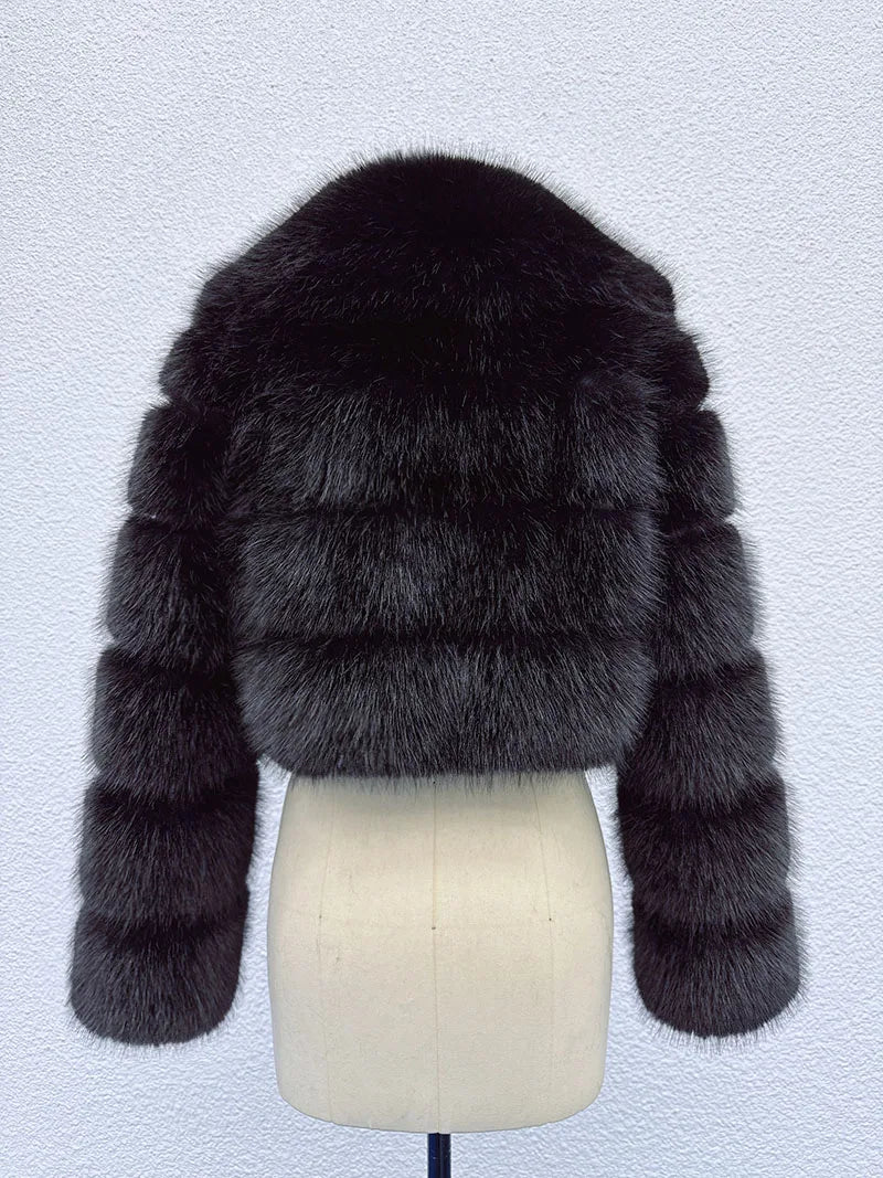 ZADORIN Trend Fur Top New Cropped Faux Fur Coat Woman Clothing Furry Faux Fur Jacket Winter Coats for Woman Outerwears Top Mujer
