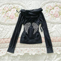 Women's Harajuku Style Collar Hoodie Autumn Winter Clothing Fashion Trend Slim Fit Zipper Street Style Jacket with Pockets 2000s