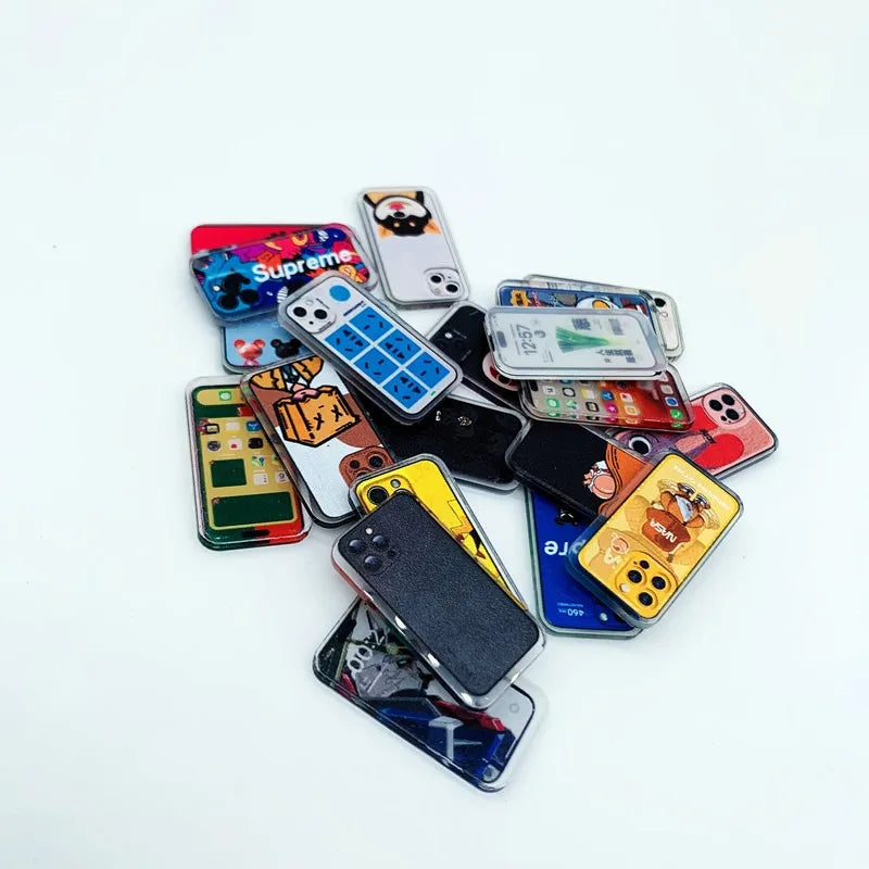 5 pieces 1:12 Dollhouse Mini Phone Mobile Phone Simulation Miniature Supermarket Decoration Model Dollhouse Accessories