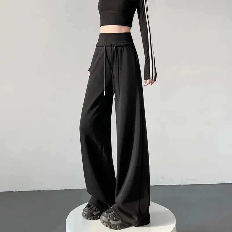 High Waist Wide Leg Straight Loose Pants Women's Spring Autumn Sports Trousers Comfortable Fit Casual Leggings