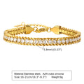 Crystal CZ Bracelet Waterproof, Tennis Hand Chain Bracelets For Women, Stainless Steel Wholesale Jewelry
