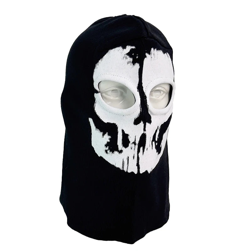 Motorcycle Balaclava Full Face Mask Skull Print Motorbike Full Face Mask Windproof Skiing Head Neck Warmer Bicycle Helmet Liner