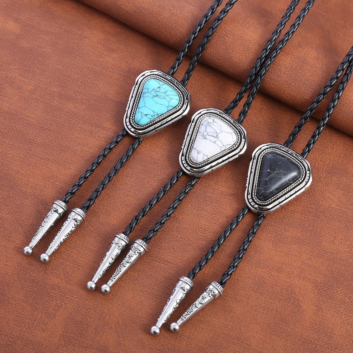 New Navajo Triangle Turquoise bolo Tie Collar Rope American Western Denim bolo Tie