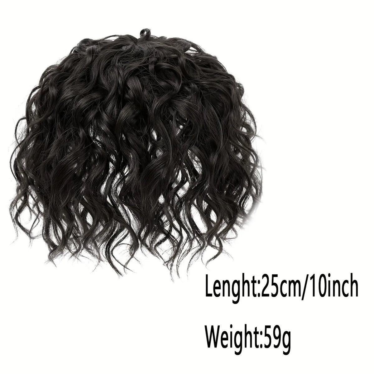 LUPU Wavy Curly Ponytail Extension 10 Inch Black Brown Drawstring Ponytail for Black Women