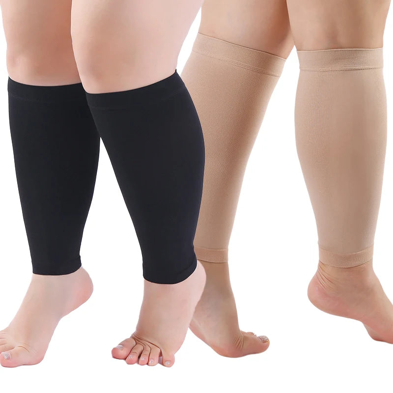 1 Pair S-7XL Compression Socks Women Men Circulation Compression Stockings Long Legs Sleeves 20-30 MmHg Calf Muscle Compression