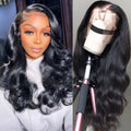 Brazilian Body Wave Human Hair Wigs 13x6 13x4 HD Transparent Lace Front Wig Natural Black Pre Plucked Hairline Lace Frontal Wig