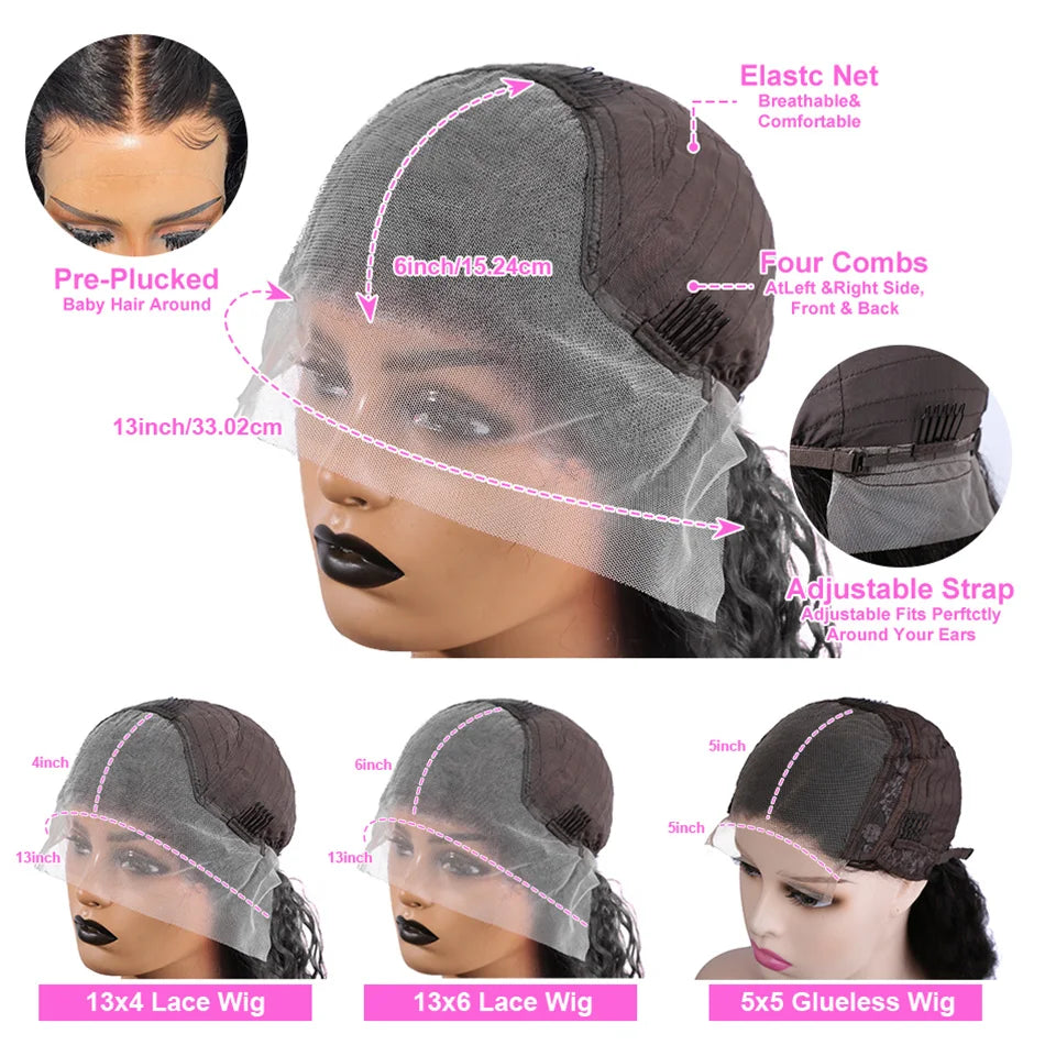 Short Body Wave Bob Wig 13x6 Transparent Lace Frontal Wig 100% Human Hair Brazilian 13x4 Pre Plucked Wigs 5x5 Ready to Go HD Lace Glueless Wigs For Women 250 Density
