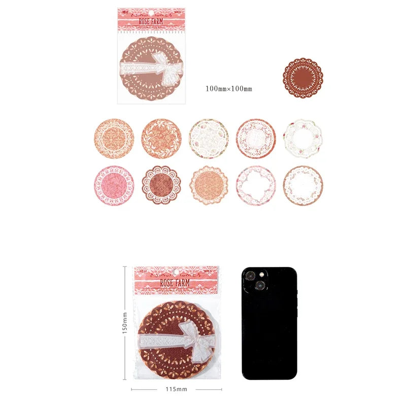30Packs Memo Book Flower Story Flower Lace Message Notebook Letters Between Flowers DIY Decoration Material Note 150*115MM