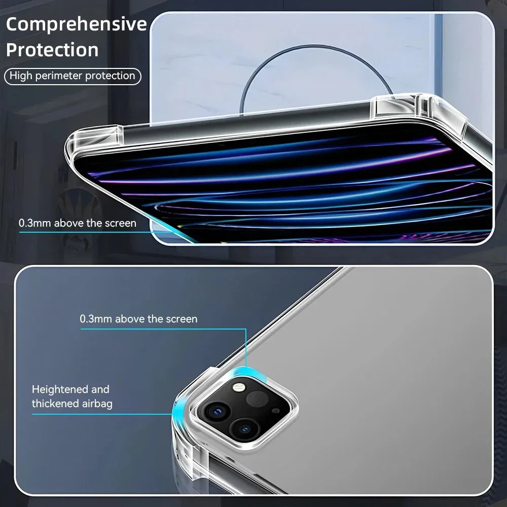Transparent TPU Case For iPad 9th 8th 7th Gen 10.2 Inch A2270 A2602 A2200 Silicon Soft Cover For iPad Pro 10.5 inch Air 3rd Gen
