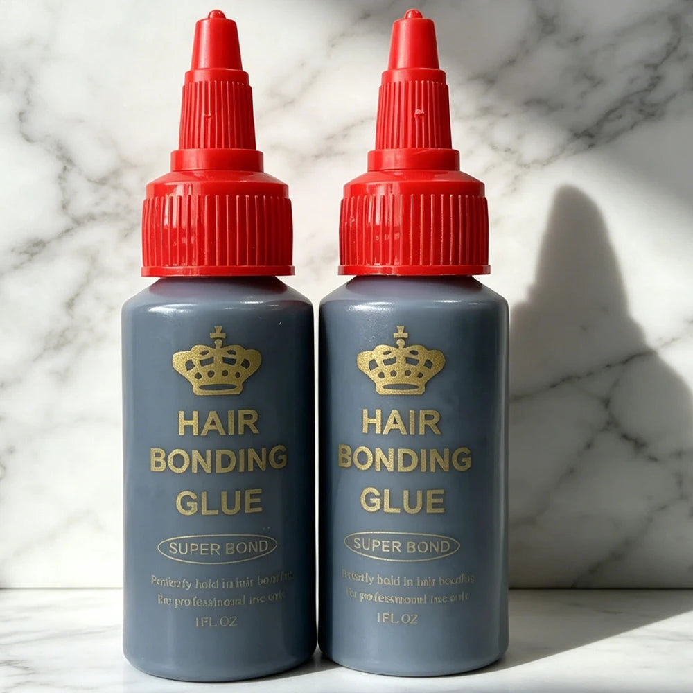 1 O.z. 1/2/3PC Black Waterproof Hair Bonding Glue, False Eyelashes Super Hold Hair Weaving Lace Glue for Secure Hair Integration