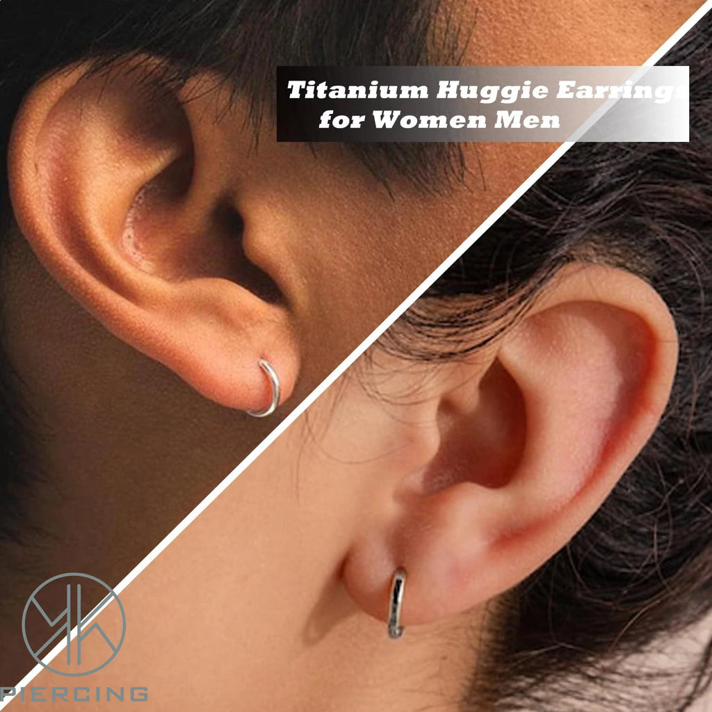 G23 Titanium Hoop Earrings 18G Small Huggie Hoop Earrings 8mm/10mm/12mm Cartilage Sensitive Ears Multiple Stack Piercing Jewelry