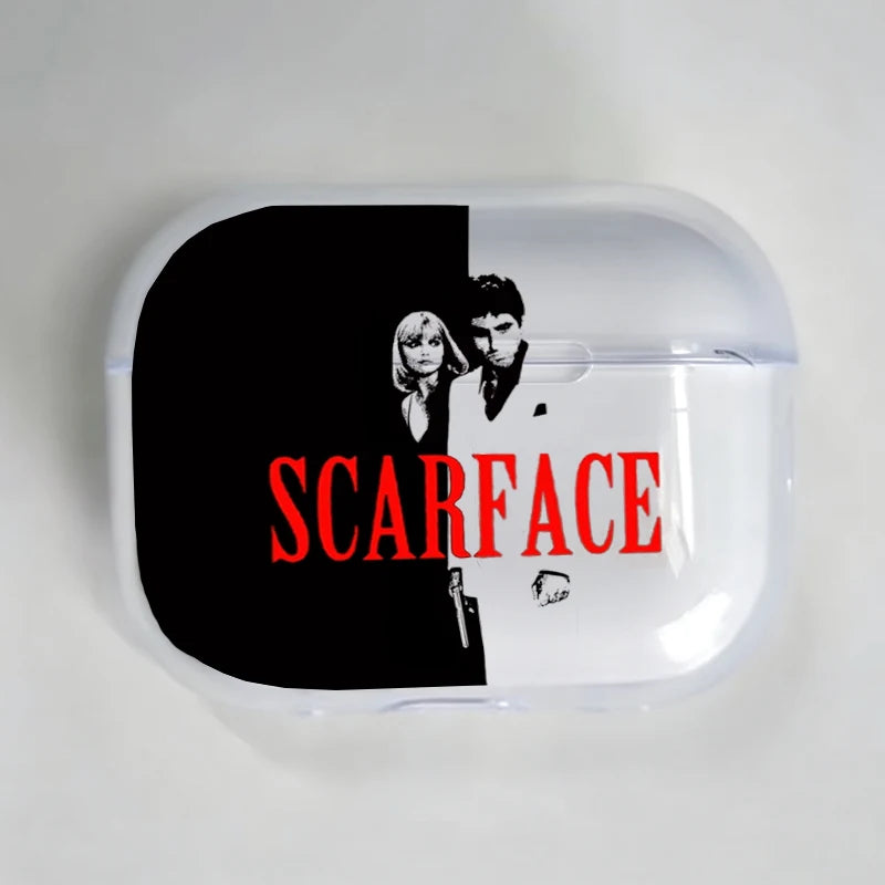 New Classic Movie S-Scarface Earphone Case for Airpods 4th Pro 3 2 Shockproof Cover for Airpod 2 3 1 Protective Accessorie Cases