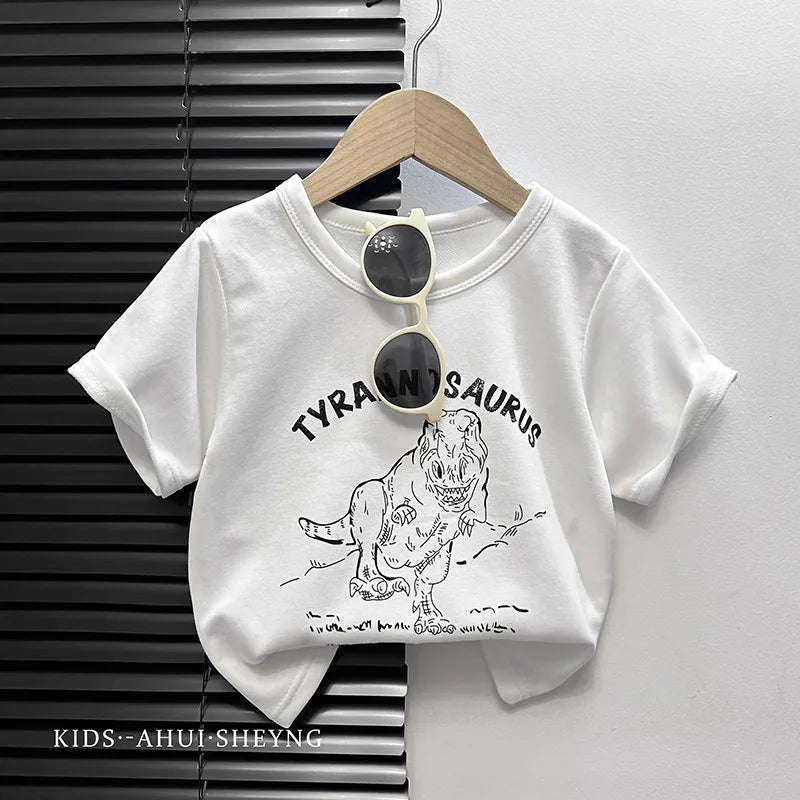 Baby T-shirt New Infant Boy Summer Cotton Cartoon Girl Short Sleeve Loose Casual Top Tees Round Neck Children's Clothing